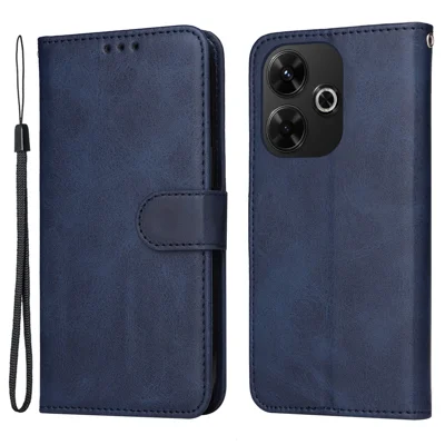 For Xiaomi Redmi 13x 4G / 13 5G / 13 4G / Redmi Note 13R 5G / Poco M6 4G Case Leather Cover with 3 Card Slots - Blue