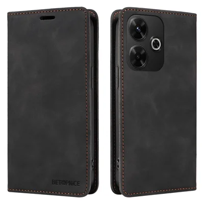 BETOPNICE 003 For Xiaomi Redmi 13x 4G / 13 5G / 13 4G / Redmi Note 13R 5G / Poco M6 4G Case Leather Phone Cover - Black