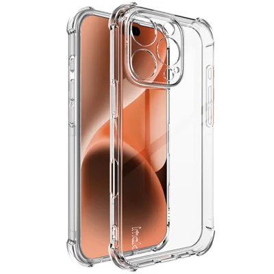 IMAK For iPhone 16 Pro TPU Case Four Corners Anti Drop Cell Phone Cover - Transparent