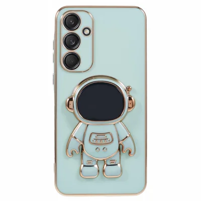 For Samsung Galaxy A55 5G Case Electroplating TPU Astronaut Phone Cover - Green