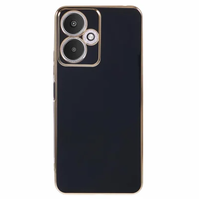 For Xiaomi Redmi 13C 5G / Redmi 13R 5G / Poco M6 5G Case TPU Soft Phone Cover 6D Electroplating - Black