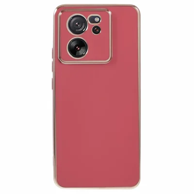 For Xiaomi 13T / 13T Pro / Redmi K60 Ultra Case TPU 6D Electroplating Phone Cover Glossy Surface - Red