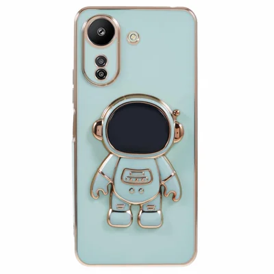For Xiaomi Redmi 13C 4G / Poco C65 4G Case Astronaut Hidden Kickstand TPU Soft Phone Cover - Green