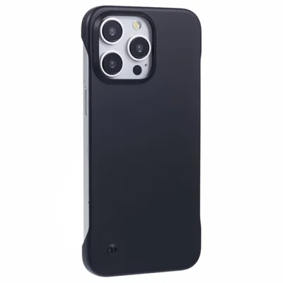 For iPhone 14 Pro Max Case Borderless Design Hard PC Phone Cover Ultra-Thin Lightweight - Black