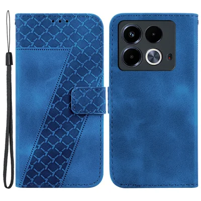 For Infinix Note 40 Shockproof Case Pattern Imprint PU Leather Phone Cover - Blue