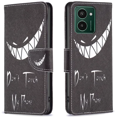 Voor HMD Pulse Pro Wallethoes met Patroonprint Leren Cover - Raak Mijn Telefoon Niet Aan