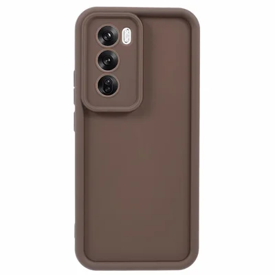 For Oppo Reno12 5G (Global) Case TPU Soft Phone Cover Thickened Shockproof - Brown