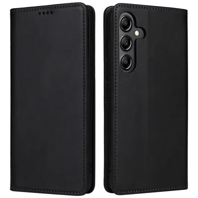 For Samsung Galaxy A15 4G / 5G Case RFID Blocking PU Leather Stand Phone Cover - Black
