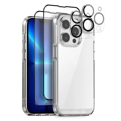 NORTHJO 5 in 1 For iPhone 13 Pro Max PC+TPU Case Set with 2 Screen Protector, 2 Camera Lens Protector