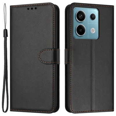 For Xiaomi Redmi Note 13 Pro 5G / Poco X6 5G Wallet Case Leather Stand Phone Cover - Black