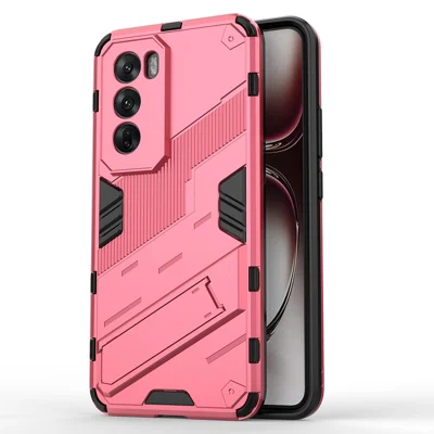 For Oppo Reno12 Pro 5G (Global) Case Kickstand Hybrid Hard PC Soft TPU Phone Cover - Rose