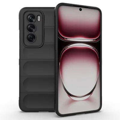 Skal till Oppo Reno12 5G (Global) mjuk TPU drop-säker mobilskal - Svart