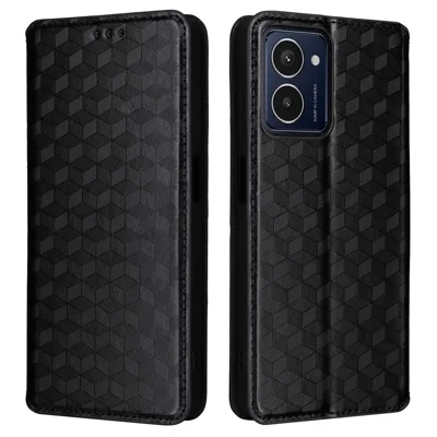 For HMD Pulse / Pulse Pro / Pulse+ Case Leather Wallet Phone Cover Rhombus Imprinted - Black