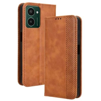 For HMD Pulse / Pulse Pro / Pulse+ Case Retro PU Leather Wallet Phone Cover Stand - Brown