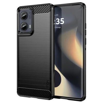 MOFI JK TPU Series-1 For Motorola Edge (2024) 5G Case Brushed Soft TPU Slim Phone Cover - Black