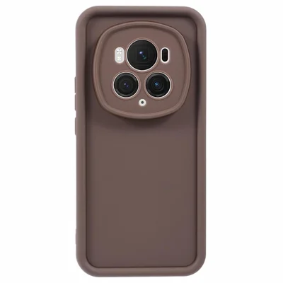 For Honor Magic6 Pro 5G Case Precise Lens Cutout Soft TPU Anti-Drop Matte Phone Cover - Brown