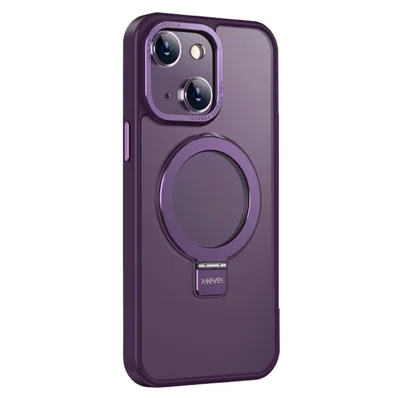 X-LEVEL For iPhone 14 Case  Compatible with MagSafe Kickstand TPU+PC Phone Cover - Purple