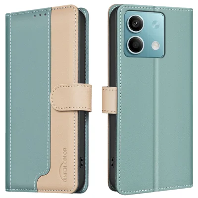 BINFEN COLOR BF33 For Xiaomi Redmi Note 13 4G Wallet Case RFID Blocking Leather Cover - Green