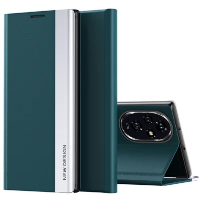 For Honor 200 5G Case PU Leather Electroplating Phone Cover Stand View - Green