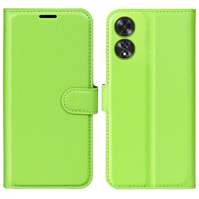 For Oppo A60 4G Case Anti-Drop Litchi Texture Leather Wallet Phone Cover - Green