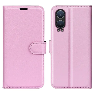 For OnePlus Nord CE4 Lite 5G / Oppo K12x 5G (China) Phone Case Litchi Texture Shockproof Leather Wallet Cover - Pink