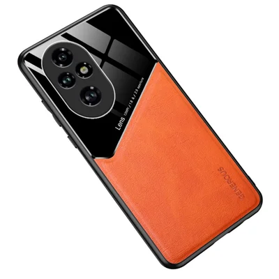 For Honor 200 5G Case Slim Sleek TPU Hard PC Leather Phone Back Cover - Orange