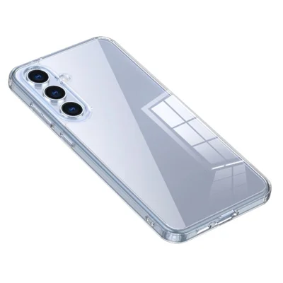 For Samsung Galaxy S24 FE Case Hard PC Soft TPU Dual-Layer Phone Cover - Transparent