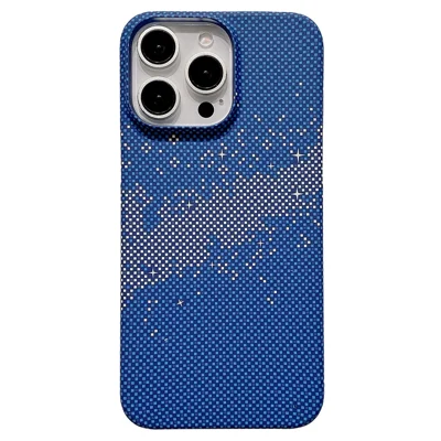 For iPhone 15 Pro Case Water Transfer Printing Starry Sky Pattern Hard PC Cover - Blue