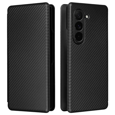For Samsung Galaxy Z Fold6 5G Case Card Holder Stand PU Leather Phone Cover - Black