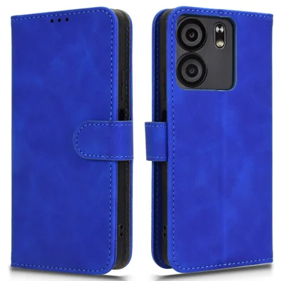 For BLU View 5 Case Skin-Touch PU Leather Wallet Phone Cover Stand View - Blue