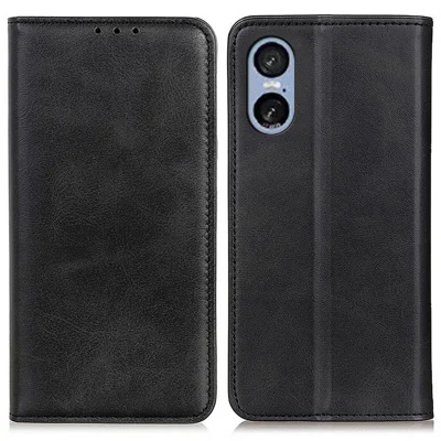 For Sony Xperia 5 VI Case Wallet Split Leather Flip Phone Cover - Black