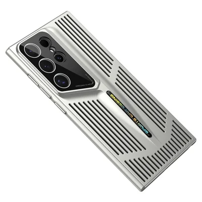 For Samsung Galaxy S23 Ultra Case Hard PC Electroplating Phone Cover Heat Dissipation Micro-Matte Back - Silver