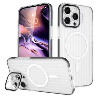 For iPhone 13 Pro Max Case Compatible with MagSafe Camera Kickstand PC+TPU Phone Cover - Black