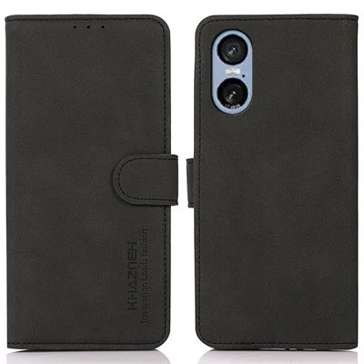 KHAZNEH For Sony Xperia 5 VI Case PU Leather Wallet Phone Cover - Black