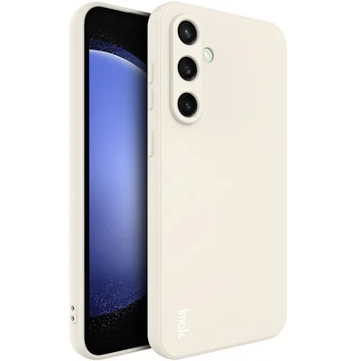 IMAK UC-4 Series for Samsung Galaxy S24 FE Case TPU Phone Cover with Straight Edge - White