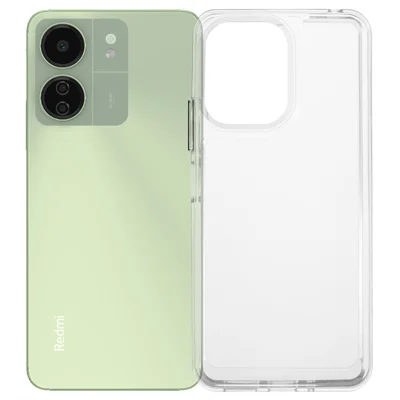 For Xiaomi Poco M6 5G / Redmi 13R 5G / 13C 5G / 13C 4G / Poco C65 4G Case TPU + PC Phone Cover - Transparent White