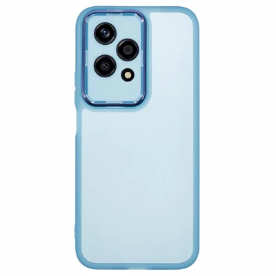 DKSM Series For Honor 200 Lite Case Electroplated Camera Frame TPU Phone Cover - Transparent Cyan