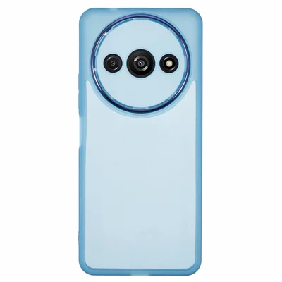 DKSM Series For Xiaomi Poco C61 4G  /  Redmi A3 4G Case Electroplated Camera Frame TPU Phone Cover - Transparent Cyan