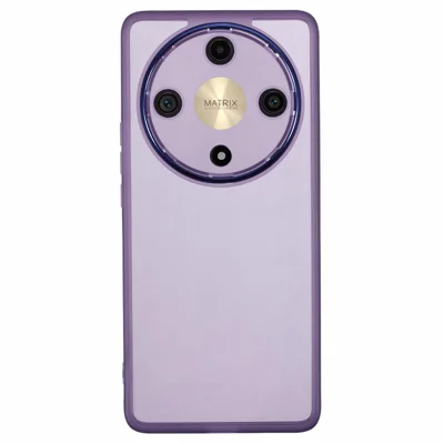 DKSM Series For Honor Magic6 Lite 5G  /  X50 5G  /  X9b 5G Case Electroplated Camera Frame TPU Phone Cover - Transparent Purple