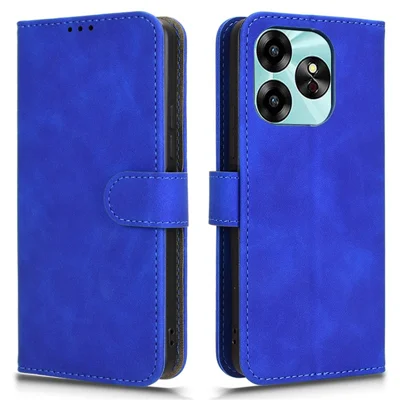 For Umidigi G6 Case Skin Touch Feeling Wallet PU Leather Phone Cover - Blue