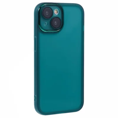 DKSM Series For iPhone 13 Case Electroplated Camera Frame TPU Phone Cover - Transparent Army Green