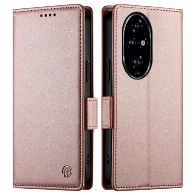 DF-010 For Honor 200 Pro 5G Case PU Leather Wallet Stand Phone Cover - Rose Gold