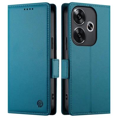 DF-010 For Xiaomi Redmi Turbo 3 5G / Poco F6 5G Stand Case PU Leather Wallet Phone Cover - Blue