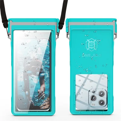 SHELLBOX 15m Waterproof Cellphone Pouch 7-inch Phone Touch Screen Diving Swimming Drifting Protective Bag - Blue