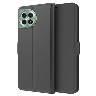 For OnePlus Ace 3 Pro 5G Case Stand View Magnetic Protect PU Leather Phone Cover - Black