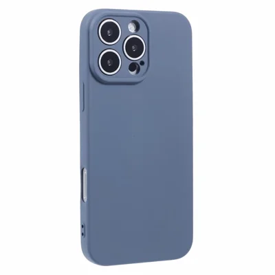 For iPhone 16 Pro Case TPU Back Soft Anti-Scratch Fiber Lining Phone Cover - Lavender Grey