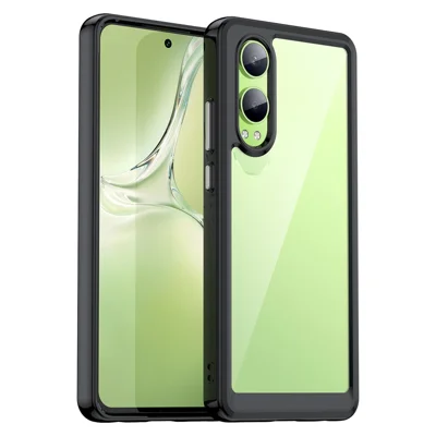 For Oppo K12x 5G (China) / OnePlus Nord CE4 Lite 5G Case Protective TPU +Acrylic Phone Cover - Black
