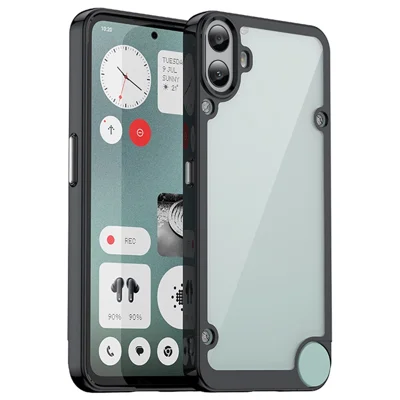 For Nothing CMF Phone 1 Shockproof Case TPU +Acrylic Protective Clear Phone Cover - Black