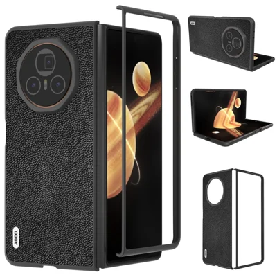 ABEEL For Honor Magic V3 5G Case Litchi Texture Non-Slip Phone Cover - Black