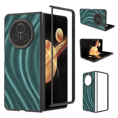 Milky Way Series For Honor Magic V3 5G Shockproof Case PU+PC Phone Cover - Green
